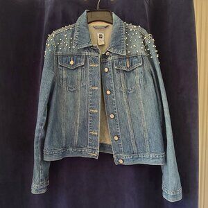Vintage Beaded Gap Denim Jacket Size Medium